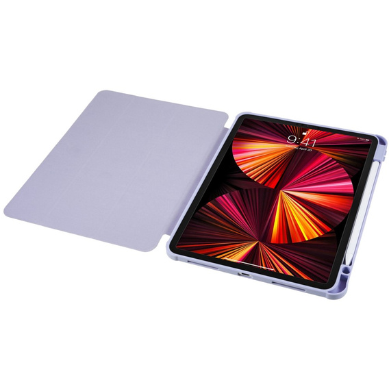 Etui do iPad Pro 11" 2022/2021/2020/2018 (4/3/2/1 gen.), Smartcase Hybrid, z miejscem na rysik, fioletowe