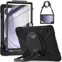 Etui do Samsung Galaxy Tab A9+ X210 / X215 / X216B, Pancerne obrotowe 360, Czarne