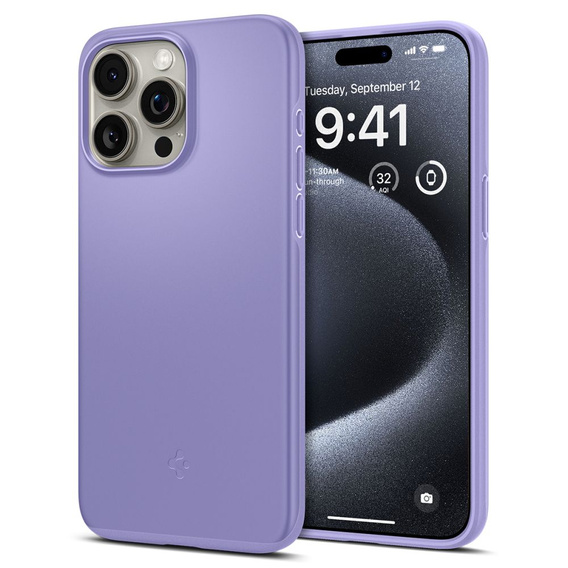 Etui Spigen do iPhone 15 Pro, Thin Fit, Fioletowe