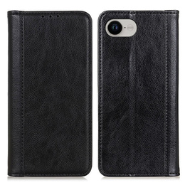 Etui do Iphone 16E, Wallet Litchi Leather, czarne