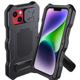 Etui pancerne do iPhone 14, Metal Kickstand, czarne