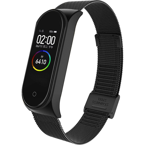 Pasek Bransoleta Milanese do Xiaomi Mi Band 3 / Mi Band 4, Czarny