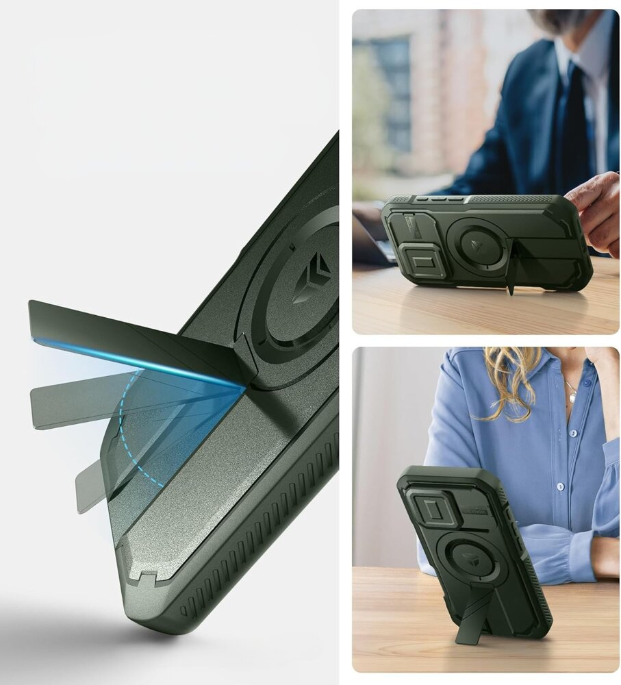 Dexnor CamProtect zielone – etui z MagSafe do iPhone 16 Pro