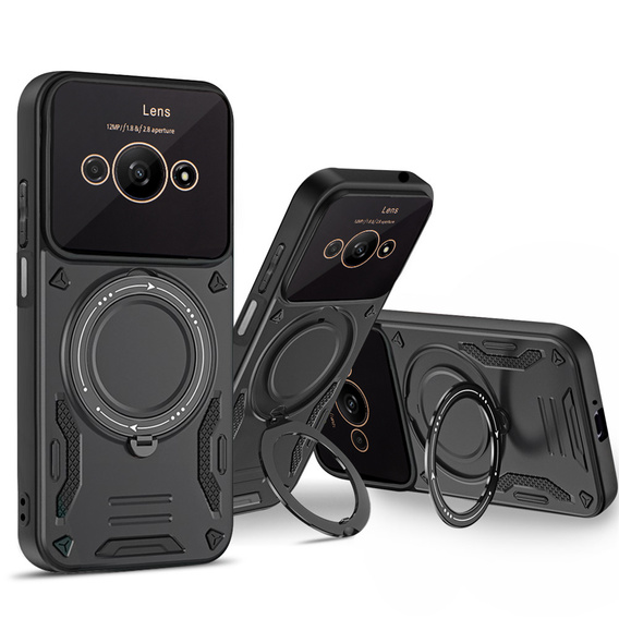 Etui pancerne do Xiaomi Redmi A3, Magnetic Ring, czarne