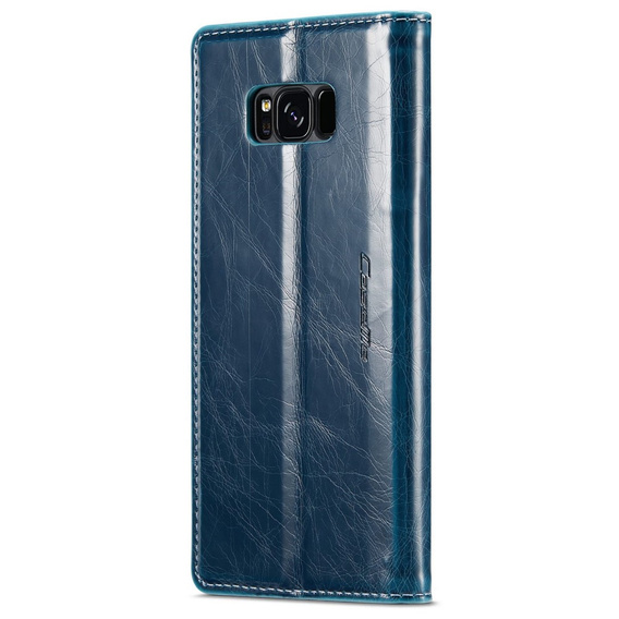 Etui z klapką CASEME do Samsung Galaxy S8, Waxy Textured, niebieskie