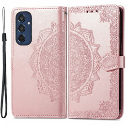 Etui z klapką do Samsung Galaxy M35, Mandala, różowe rose gold