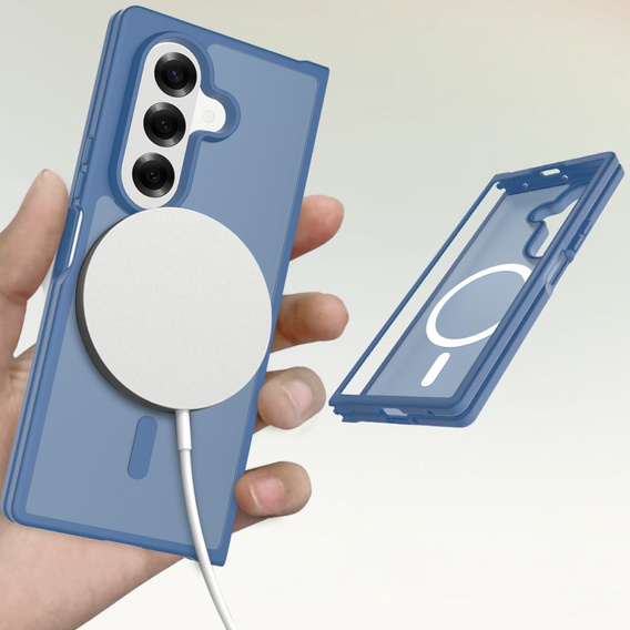 Etui kompatybilne z MagSafe do Samsung Galaxy Z Fold7 5G, ERBORD Matt Case – niebieskie
