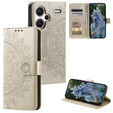Etui z klapką do Xiaomi Redmi Note 13 Pro+, Mandala, złote