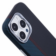 Etui do iPhone 16 Pro Max, Carbon Fiber MagSafe, czarne / niebieskie