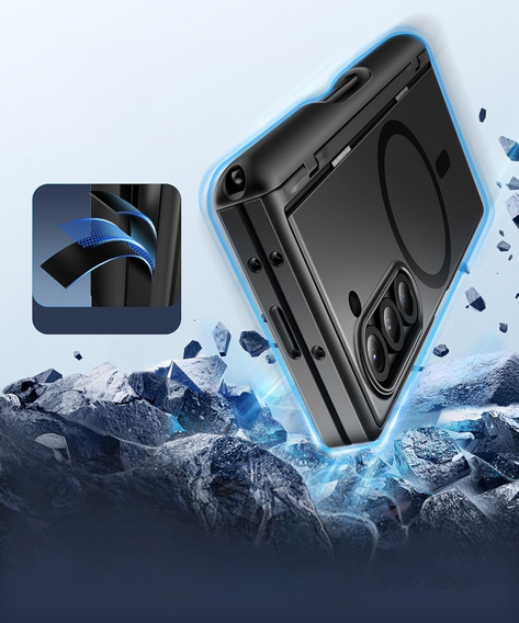Etui do Samsung Galaxy Z Fold6, Berfy do MagSafe Pen Slot, czarne