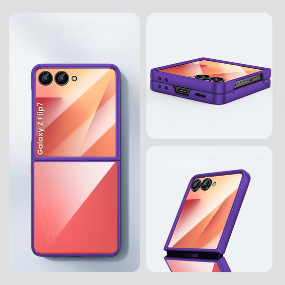 Etui do Samsung Galaxy Z Flip7, z błyszczącym wykończeniem - fioletowe