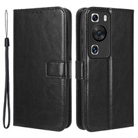 Etui z klapką do Huawei P60 / P60 Pro, Crazy Horse Wallet, czarne