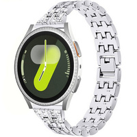 Bransoleta + Etui z wbudowanym szkłem do Samsung Galaxy Watch 7 44mm, Srebrna