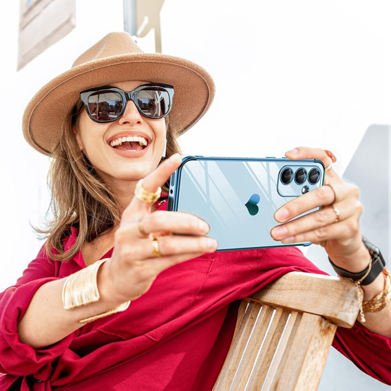 Etui do Samsung Galaxy A54 5G, Electro heart, niebieskie + 2x Szkło 9H