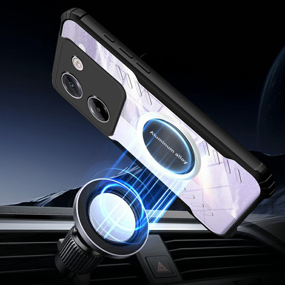 Etui do Xiaomi Poco M7 Pro 5G, z blaszką magnetyczne, przezroczyste / czarne