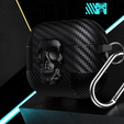 Etui ochronne z motywem czaszki do AirPods 4 – czarne