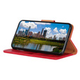 Etui z klapką do Samsung Galaxy S25 Edge, skórzane, czerwone