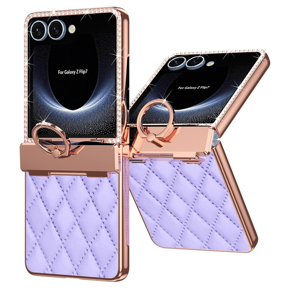 Etui kryształki Samsung Galaxy Z Flip7 5G fioletowe – elegancka ochrona z połyskiem