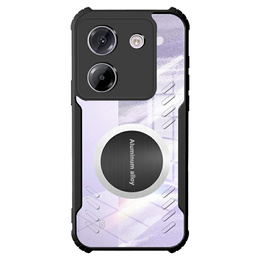 Etui do Xiaomi Poco M7 Pro 5G, z blaszką magnetyczne, przezroczyste / czarne