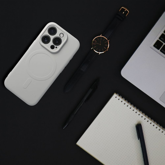 Etui do MagSafe ERBORD Silicone Mag Cover do iPhone 15 Pro, tytanowe szare
