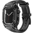 Pasek Silikonowy z Etui do Apple Watch 4/5/6/7/8/9/SE 44/45MM, Czarny