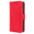Etui z klapką do Motorola Moto G56 5G, Card Slot, czerwone