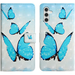 Etui z klapką do Samsung Galaxy A05s, Wallet, Butterflies niebieskie