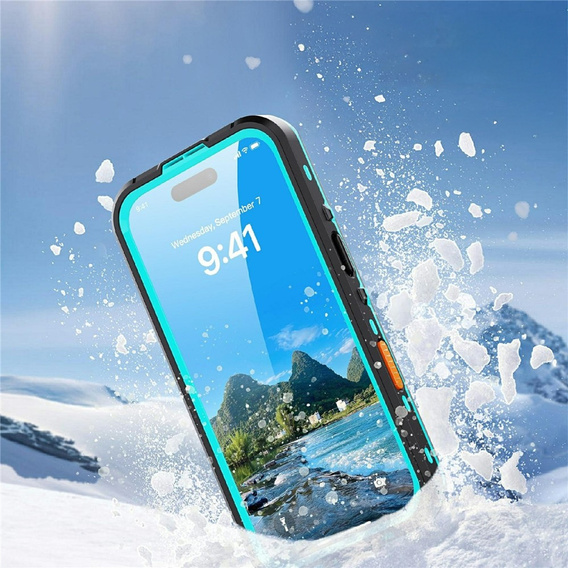 Etui Wodoodporne IP68 do iPhone 17 Pro, SHELLBOX MagSafe, niebieskie
