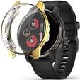 2w1 Etui z Osłoną Silikonową na ekran do Garmin Venu 2 Plus, Złote