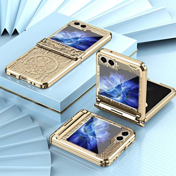 Etui do Samsung Galaxy Z Flip7 FE / Z Flip6, Mechanical Legend, złote