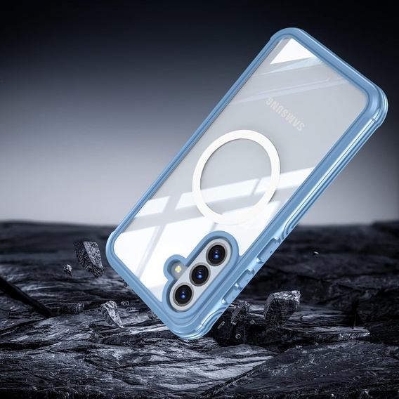 Etui do Samsung Galaxy A36 5G / Samsung Galaxy A56 5G, Shockproof, ze szkłem, do MagSafe, niebieskie