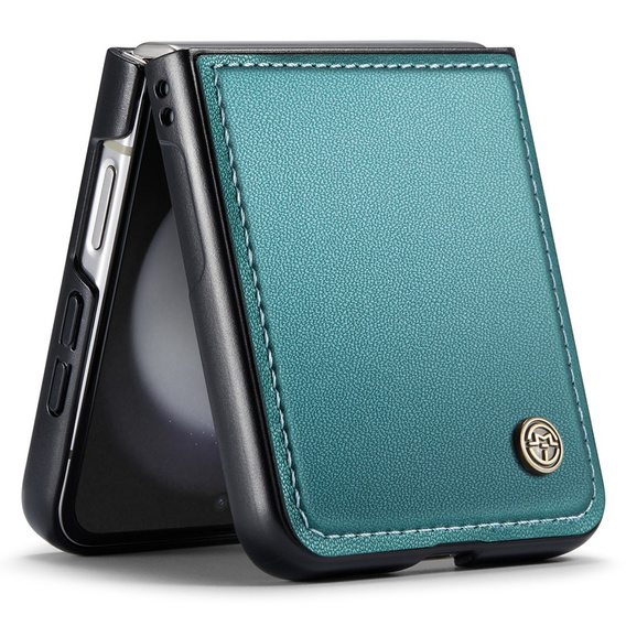 Etui do Samsung Galaxy Z Flip7 FE / Z Flip6, CASEME Litchi Leather, zielone