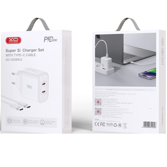 SZYBKA ŁADOWARKA USB-C 50W + KABEL 1M do IPHONE X 11 12 13 14 Pro Max