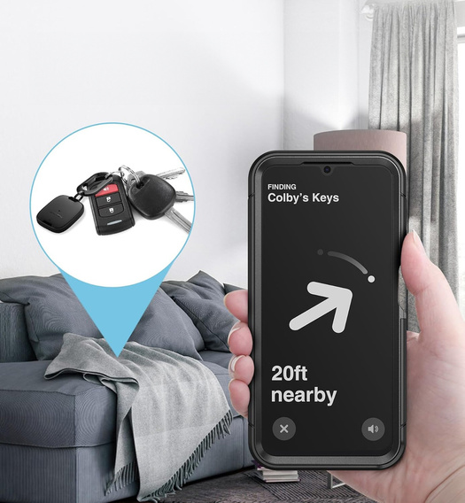 Etui ochronne SURITCH z karabińczykiem do Apple AirTag 2 / 1 – czarne