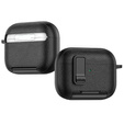 Etui do AirPods Pro 3 z podstawką, zatrzaskiem i karabińczykiem, czarne