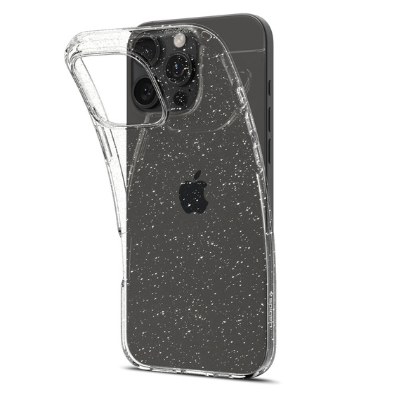 Etui Spigen do iPhone 16 Pro, Liquid Crystal, przezroczyste / brokatowe + Szkło Hartowane 9H