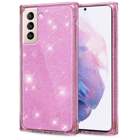 Etui Square Glitter do Samsung Galaxy S21+ Plus, Rose Gold