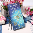 Etui Wallet do Xiaomi Redmi Note 10 Pro, Light Spots Decor, Gold Butterflies