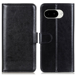 Etui z klapką do Google Pixel 10a, Crazy Horse Wallet, czarne