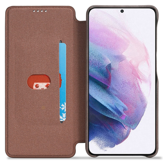Etui z klapką do Samsung Galaxy S22+ Plus 5G, LC.IMEEKE, kawowe