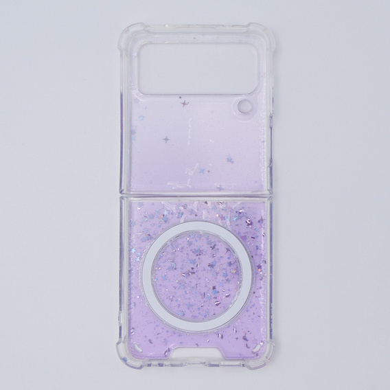 Etui do Samsung Galaxy Z Flip 4 5G, Sparkle, do Magsafe, fioletowe