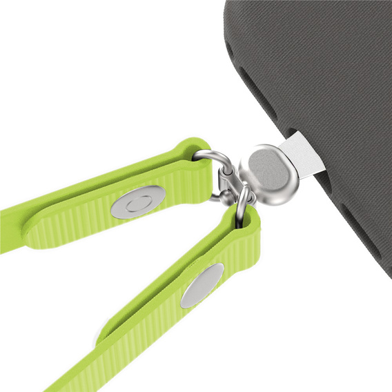 Smycz na telefon kompatybilna z etui do iPhone 17, odpinana magnetyczna klamra, pasek na szyję – żółta
