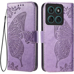 Etui z klapką do Motorola Moto G86 5G, Butterfly, fioletowe