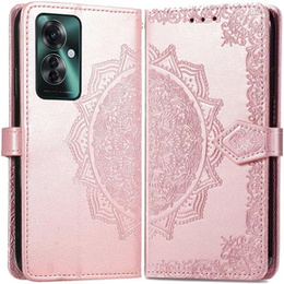 Etui z klapką do Oppo Reno 11F 5G, Mandala, różowe rose gold