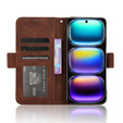 Etui z klapką do Infinix Hot 50i 4G, Card Slot, brązowe