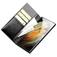 Etui z klapką do Samsung Galaxy S23 Ultra, QIALINO Leather Wallet, czarne