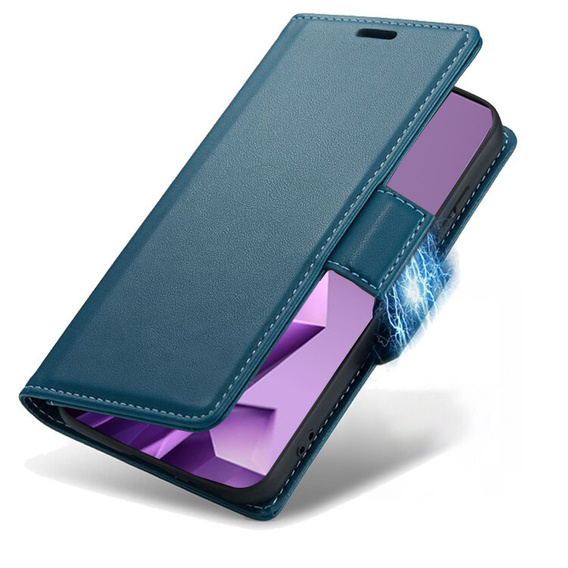 Etui do Infinix Note 50 Pro+, ERBORD Glossy Litchi, portfel z klapką, niebieskie