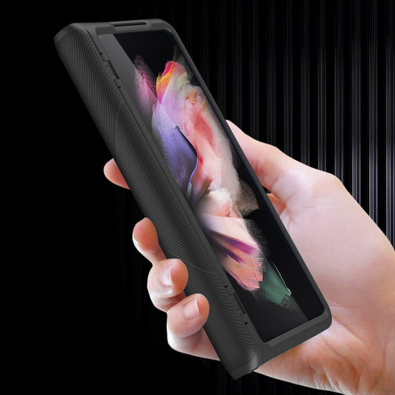 Etui Full Cover do Samsung do Galaxy Z Fold3 5G, ze szkłem, Black