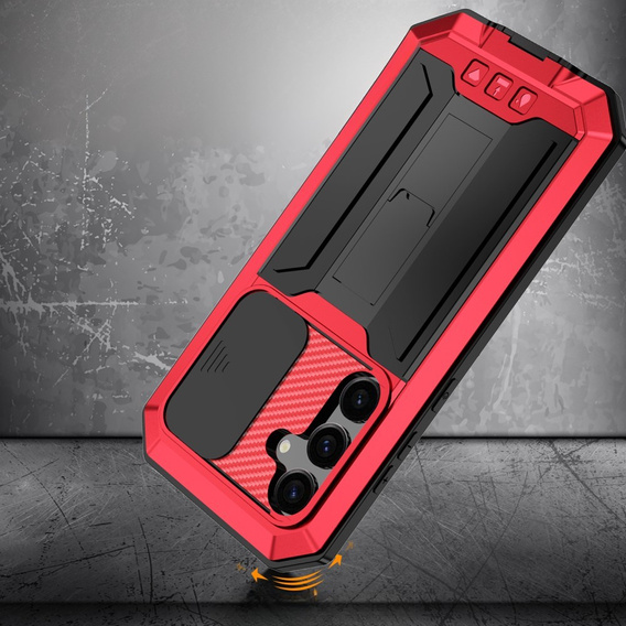 Etui pancerne do Samsung Galaxy S25, R-JUST, czerwone