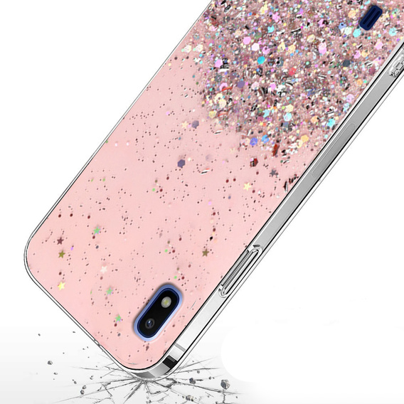 Etui do Samsung Galaxy A10, Glittery, różowe